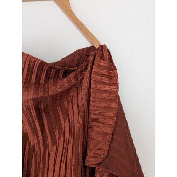 NWT Anthropologie Guapa Bronze One Shoulder Draped Cocktail Dress - Picture 9 of 10